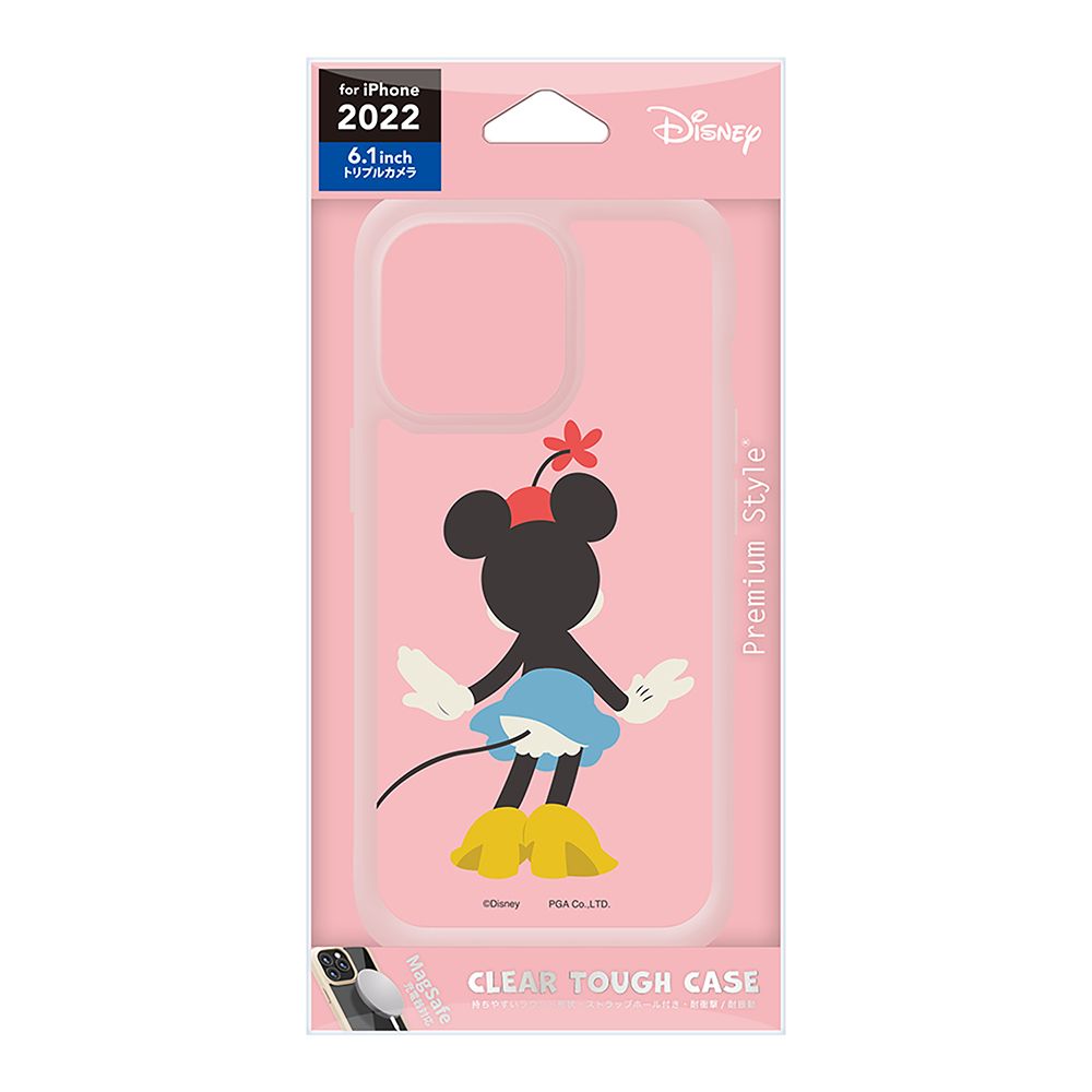 ミニーマウス iPhone 14 Pro用 MagSafe充電器対応 クリアタフケース