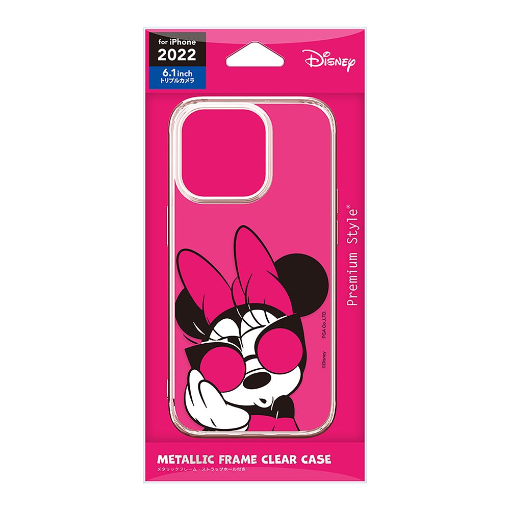 ミニーマウス iPhone 14 Pro用 メタリックフレーム クリアケース