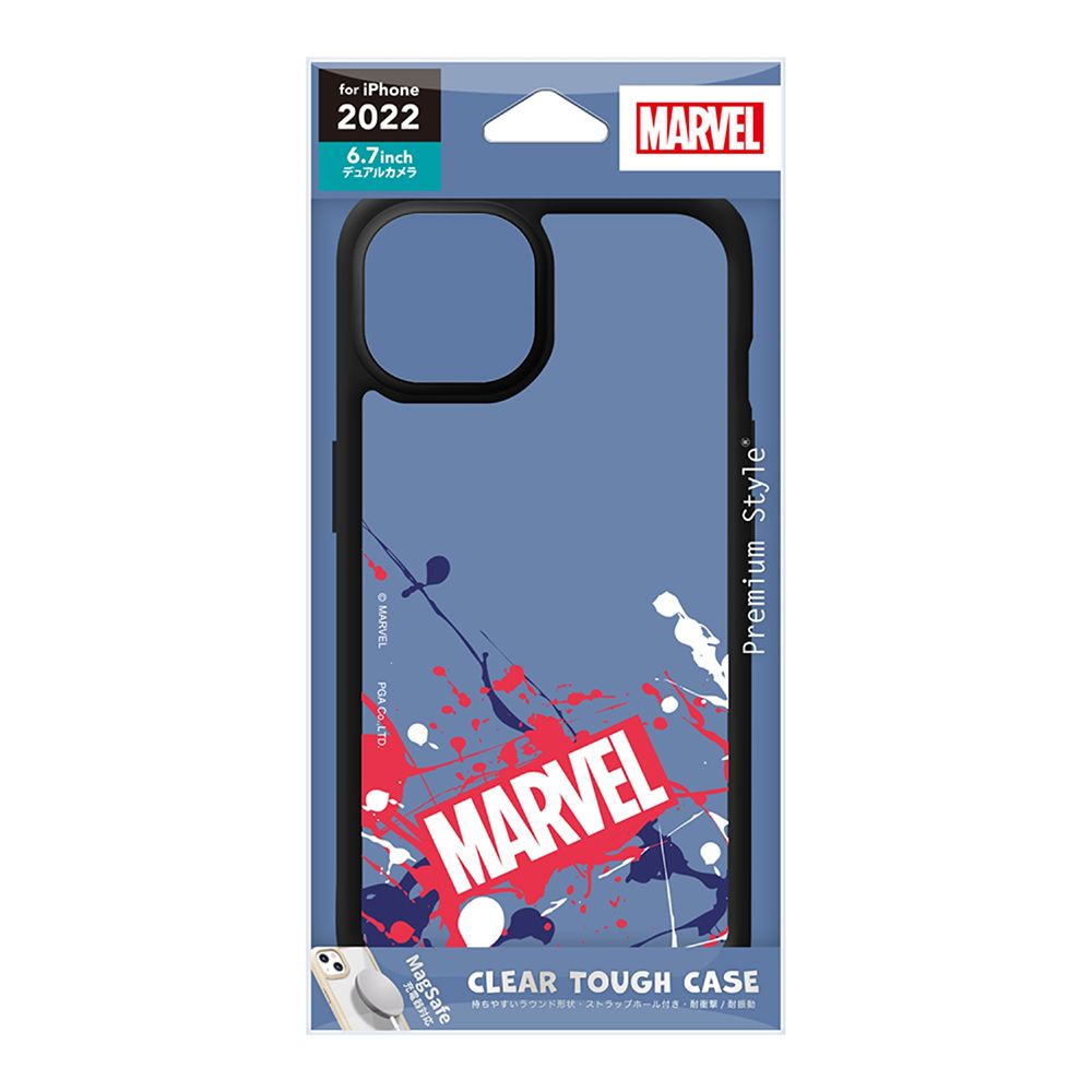 iPhone 14 Plus用 MagSafe充電器対応 クリアタフケース スプラッシュ