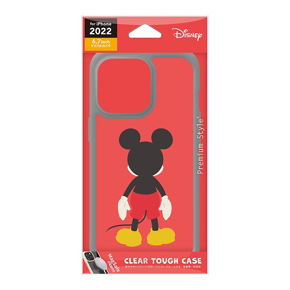ミッキーマウス iPhone 14 Pro Max用 MagSafe充電器対応 クリアタフケース