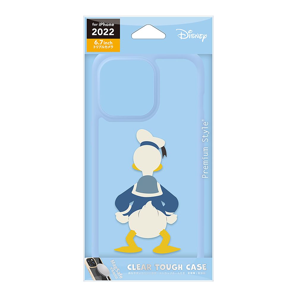 ドナルドダック iPhone 14 Pro Max用 MagSafe充電器対応 クリアタフケース