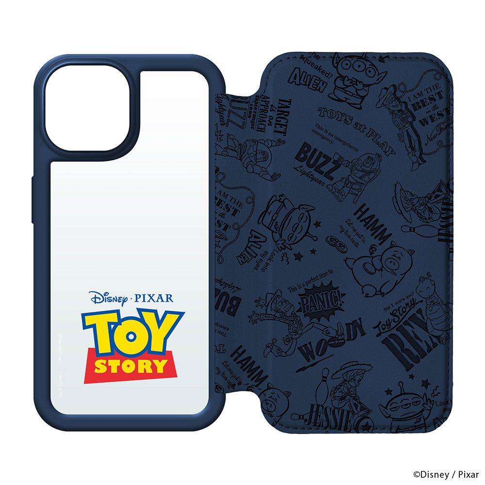 トイ・ストーリー iPhone15 用 ガラスフリップケース