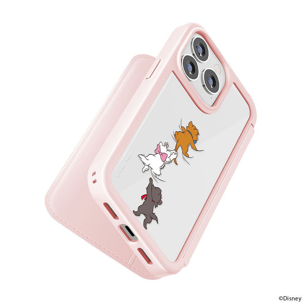 ディズニーマリー iPhone15Pro 用 ガラスフリップケース