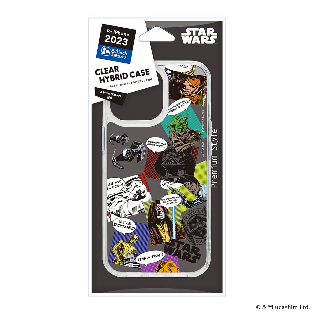 スター・ウォーズ iPhone15Pro 用 クリアハイブリッドケース
