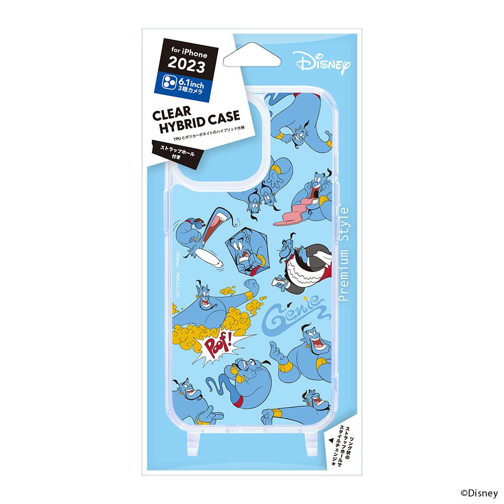 ジーニー iPhone15Pro 用 ショルダーストラップホール付クリアハイブリッドケース