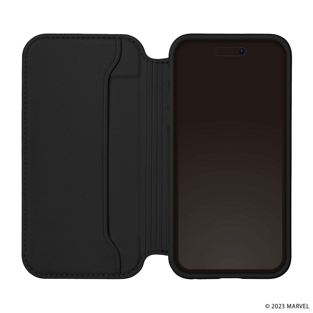 マーベル iPhone15ProMax ガラスフリップケース