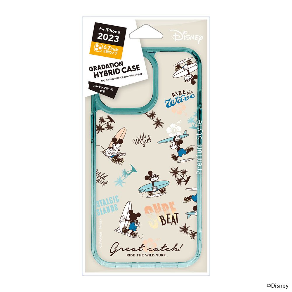 ミッキーマウス iPhone15ProMax グラデーションハイブリッドケース
