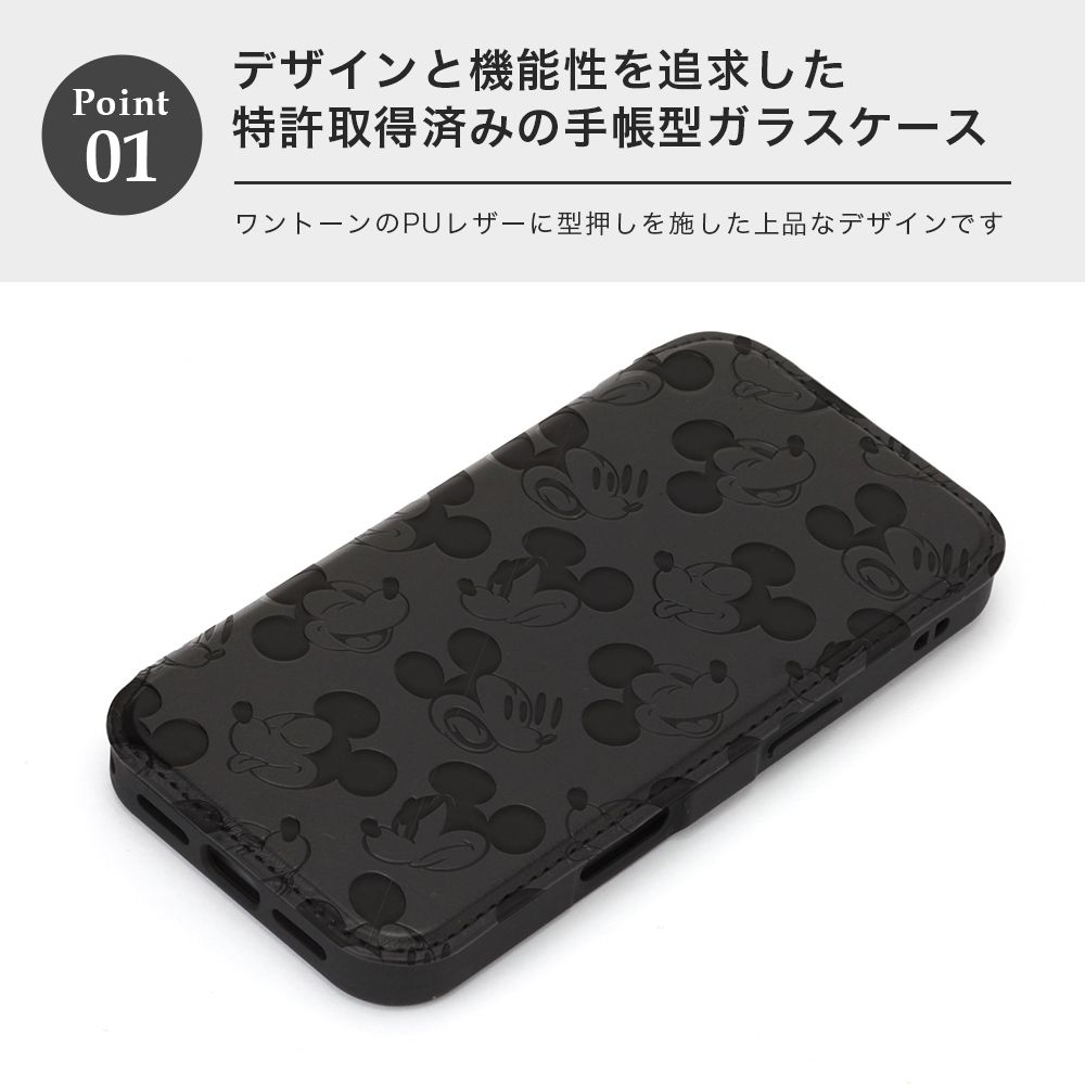 ドナルドダック iPhone16 用 ガラスフリップケース