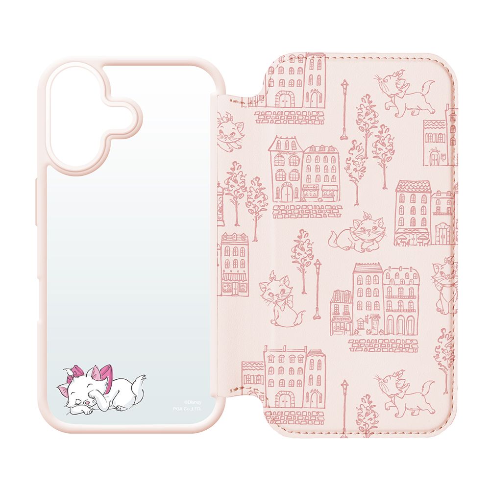 ディズニーマリー iPhone16 用 ガラスフリップケース