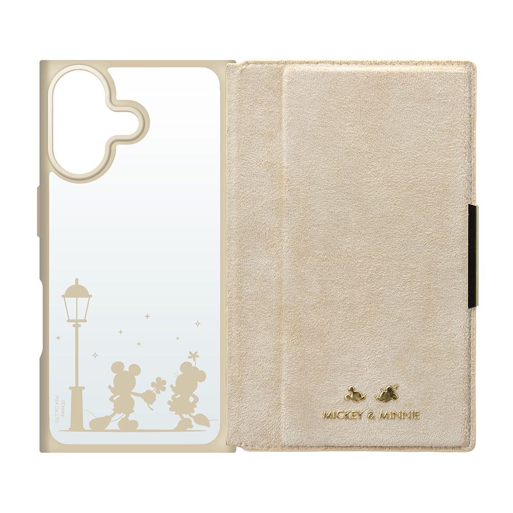 ミッキー＆ミニー iPhone 16用 クリアフリップケース