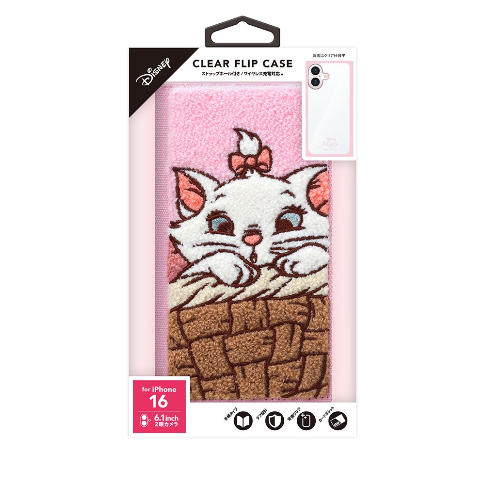 ディズニーマリー iPhone 16用 クリアフリップケース