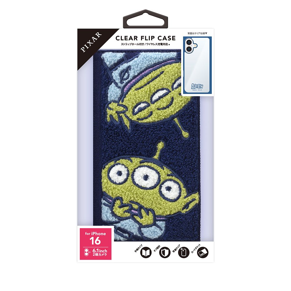 エイリアン iPhone 16用 クリアフリップケース