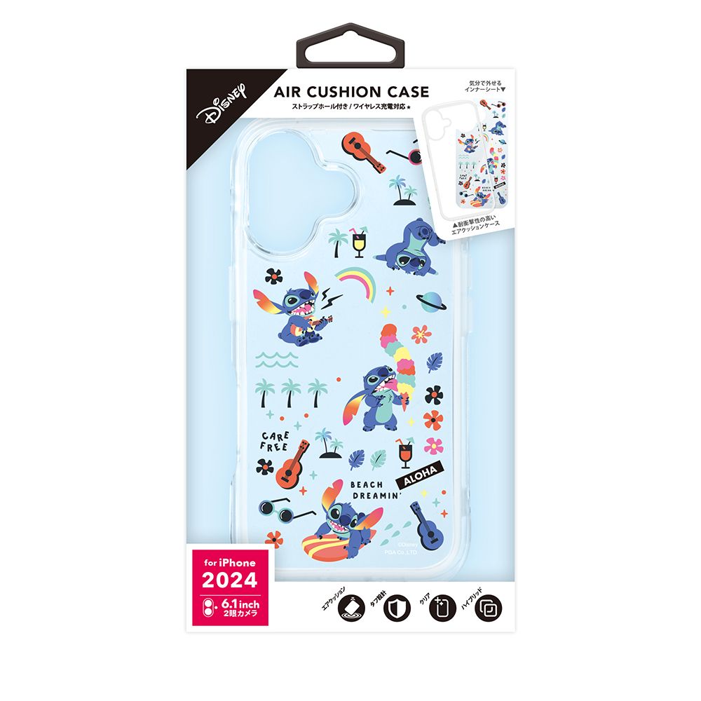 スティッチ iPhone16 用 エアクッションケース