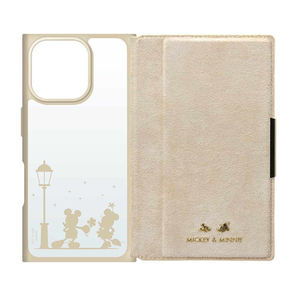 ミッキー＆ミニー iPhone 16 Pro用 クリアフリップケース