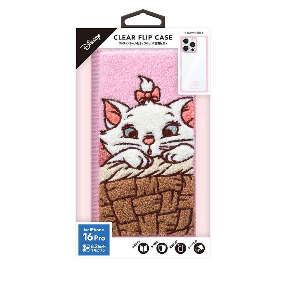 ディズニーマリー iPhone 16 Pro用 クリアフリップケース