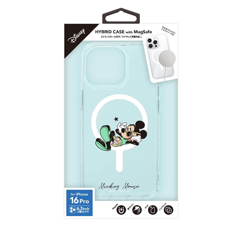 ミッキーマウス iPhone 16 Pro用 MagSafe対応 ハイブリッドケース