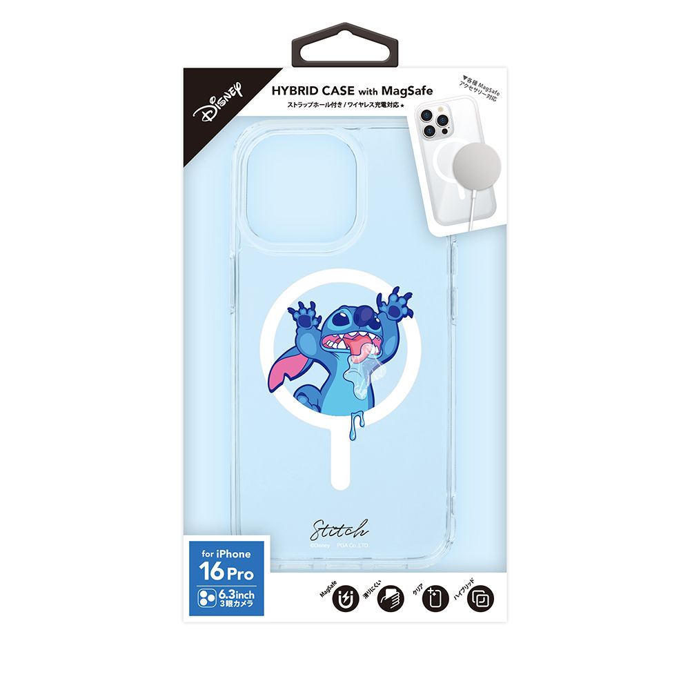 スティッチ iPhone 16 Pro用 MagSafe対応 ハイブリッドケース