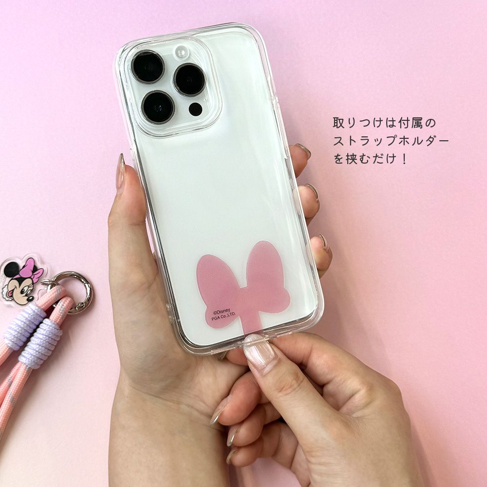 ミニーマウス ストラップホルダー付 ハンドストラップ