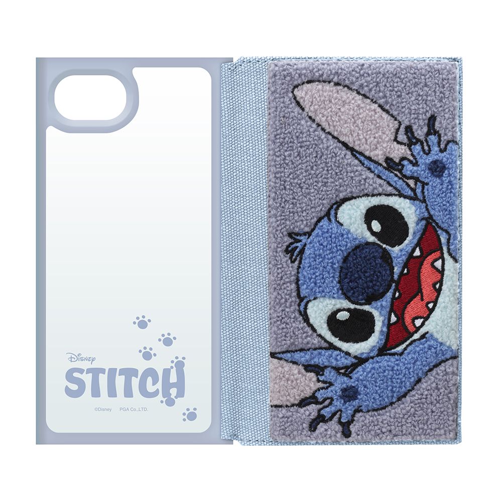 スティッチ iPhone16e クリアフリップケース
