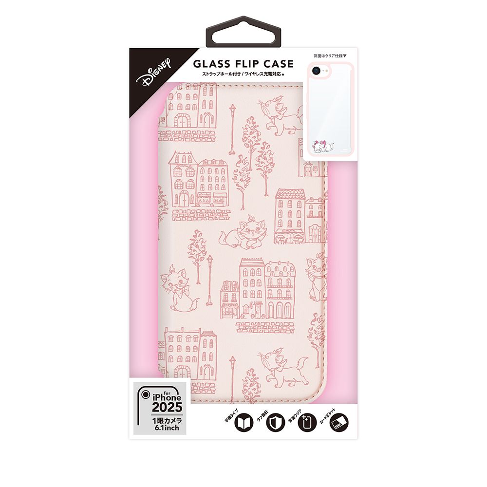 ディズニーマリー iPhone16e ガラスフリップケース