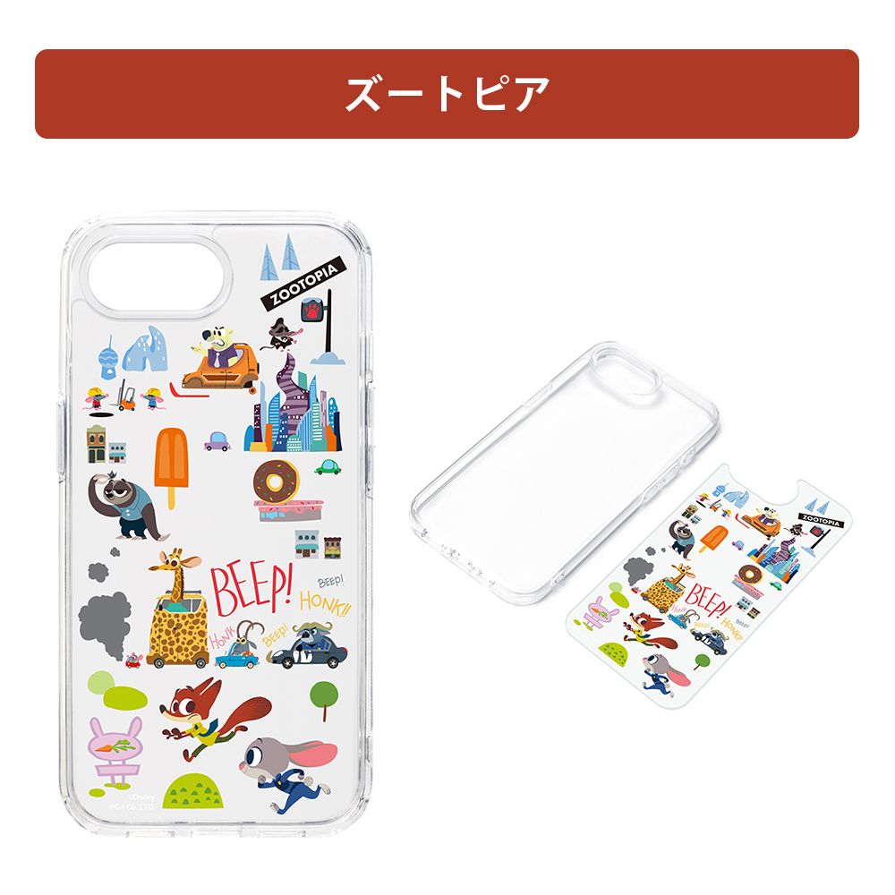 ズートピア iPhone16e クリアハイブリッドケース