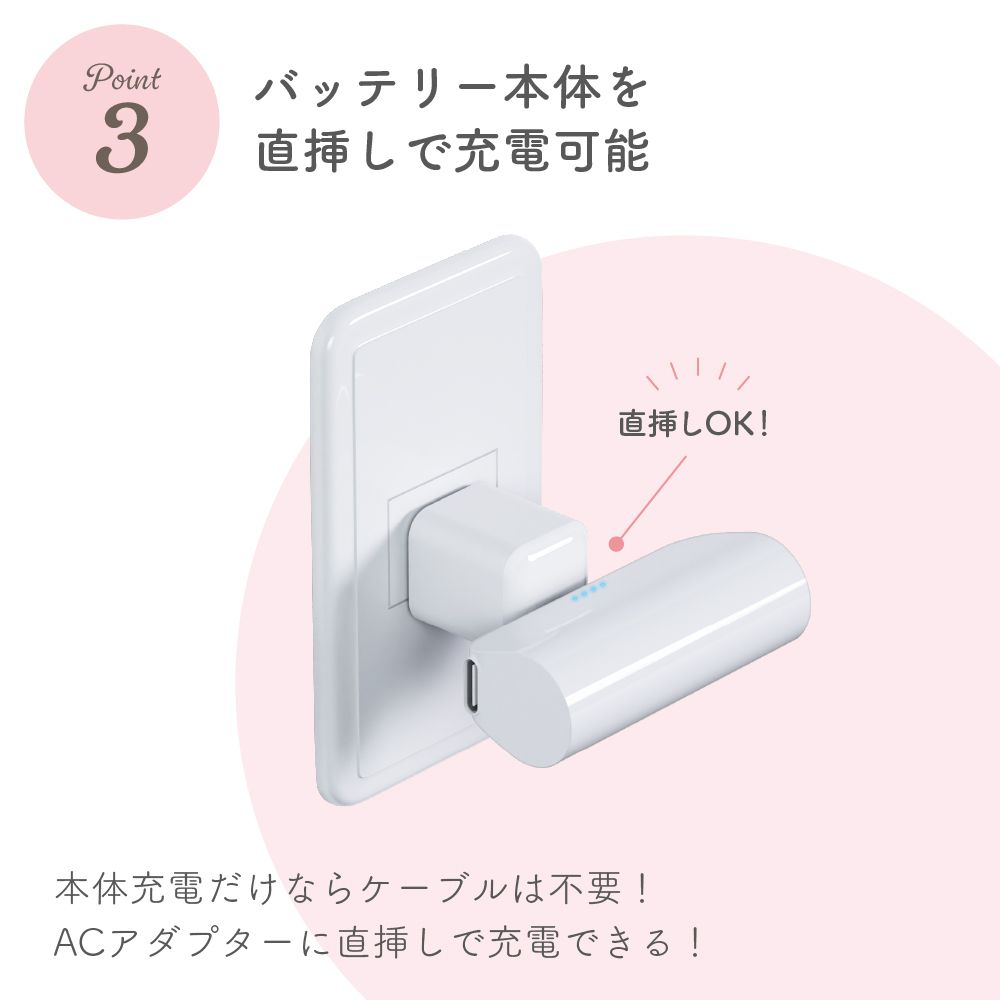 ミッキーマウス USB Type-C 直挿しモバイルバッテリー 5,000mAh/PD20W