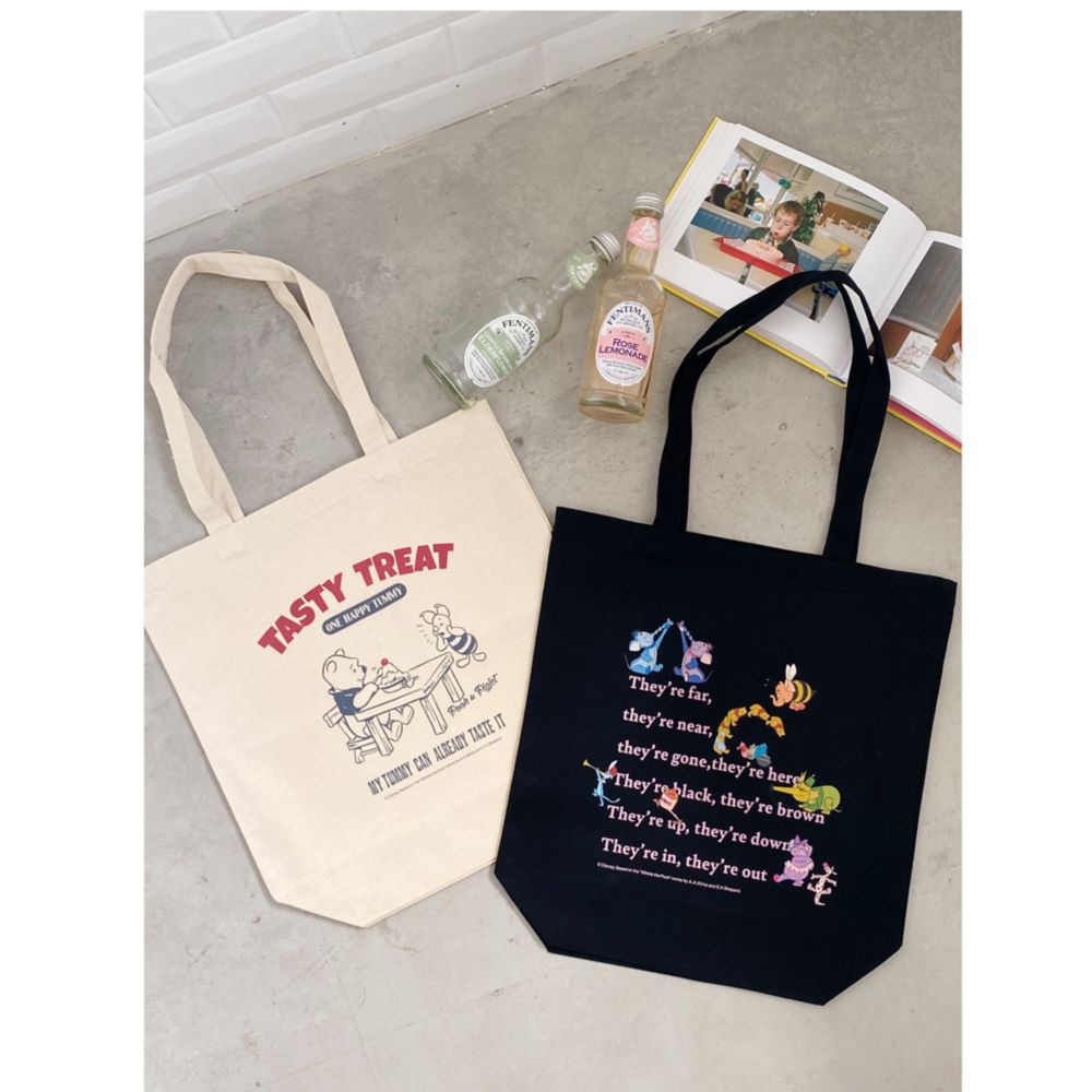 【キャラチョイ】プーさん /トートバッグ/ブラック/CHDYST230927-Nightmare03