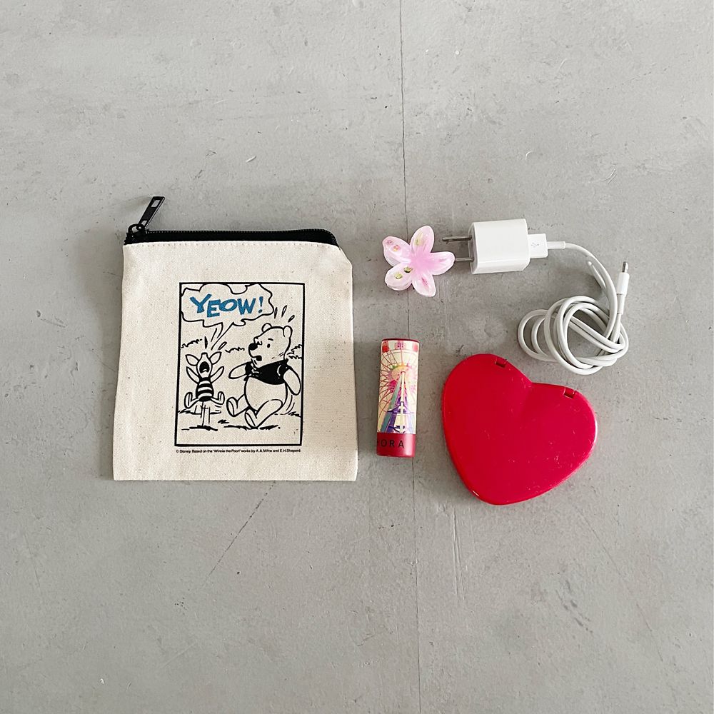 【キャラチョイ】プーさん  /スクエアポーチ/ナチュラル/YEOW/CHDYST230927-Comic02