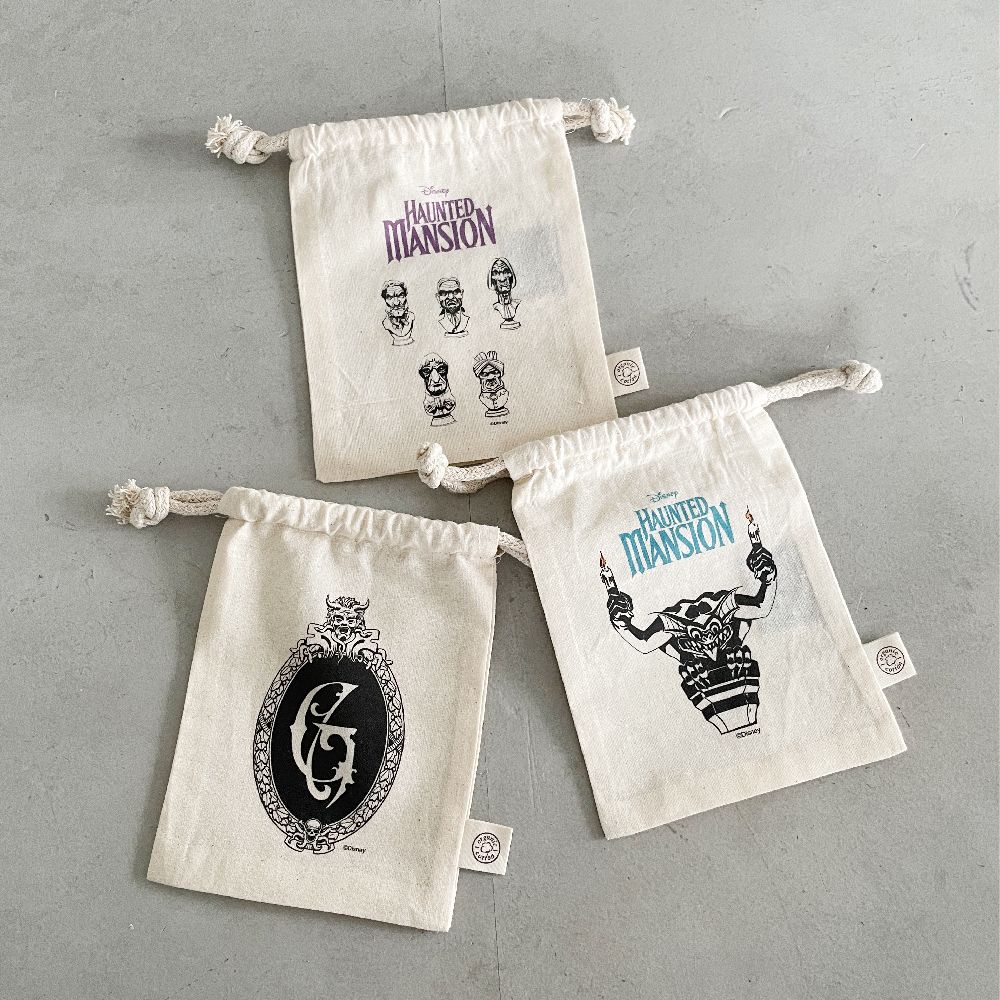 【キャラチョイ】ホーンテッドマンション/ 巾着ポーチ/ナチュラル/CHDYPS230901G