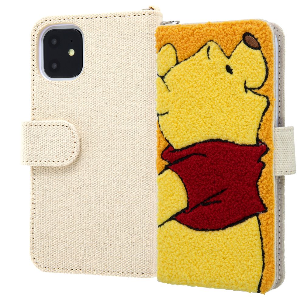 公式 ショップディズニー Iphone 11 ディズニーキャラクター 手帳型ケース サガラ刺繍 プー