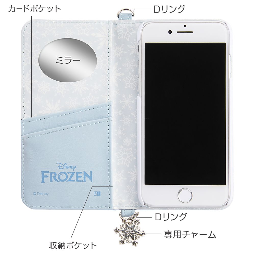 アナと雪の女王iphone 6 6s 7 8 Se 第2世代 用smartphone Case Cover 手帳型レザーcollet チャーム付き Djsshopping