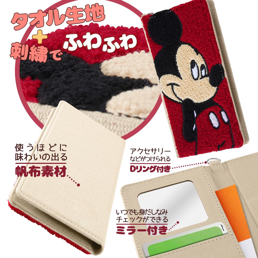 公式 ショップディズニー Iphone 12 Mini ディズニーキャラクター 手帳型 Flex Case サガラ刺繍 ミニーマウス