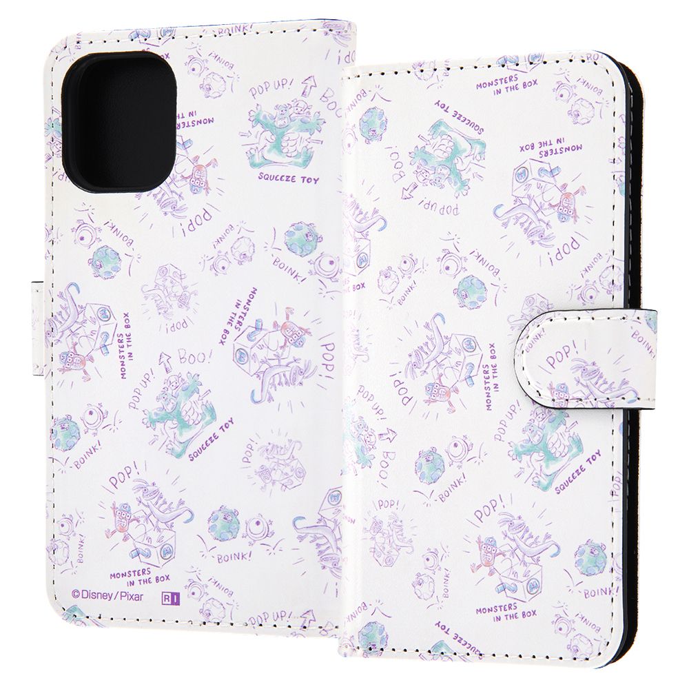 公式 ショップディズニー Iphone 12 Mini ディズニー ピクサーキャラクター 耐衝撃 手帳型アートケース マグネット モンスターズ インク