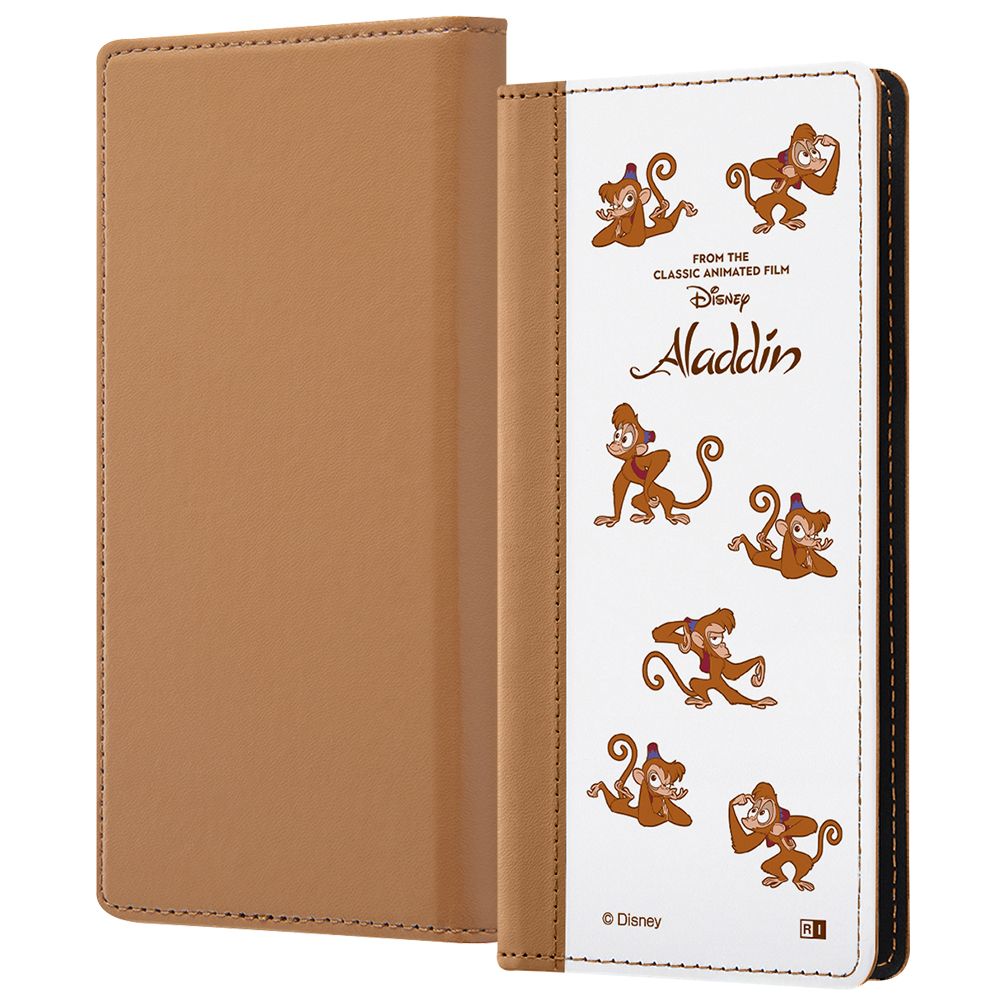 公式 ショップディズニー 汎用 ディズニーキャラクター 手帳型ケース Flex バイカラー ワイドディスプレイm アラジン 絵本 01 受注生産