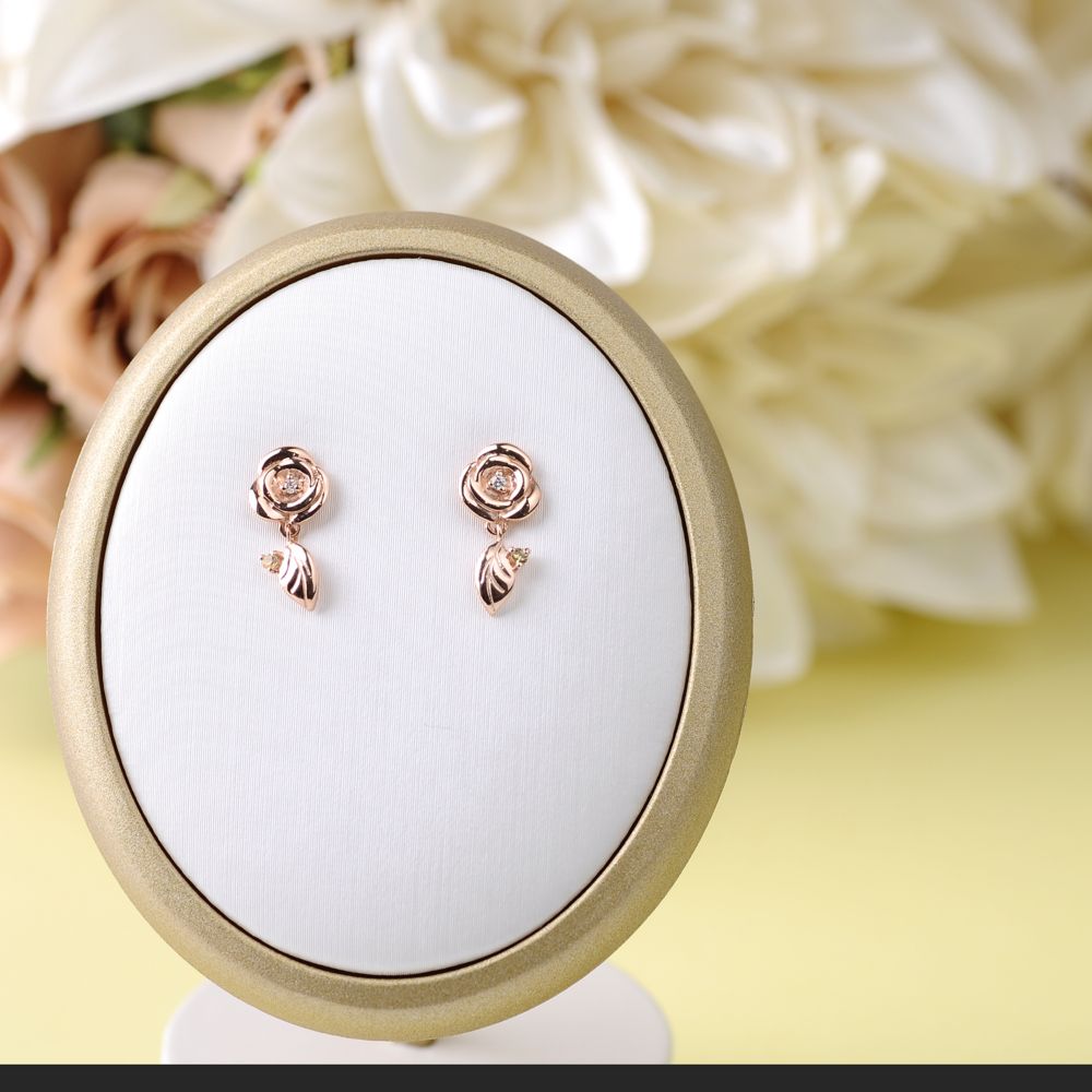 【送料無料】ディズニープリンセス 美女と野獣　ピンクゴールドピアス