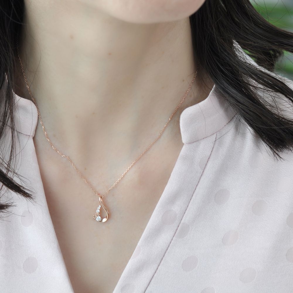 【送料無料】ミニーマウス　ピンクゴールドペンダント