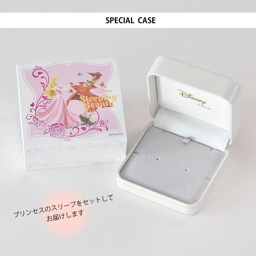 【送料無料】ディズニープリンセス　眠れる森の美女　オーロラ姫　ホワイトゴールド　ピアス