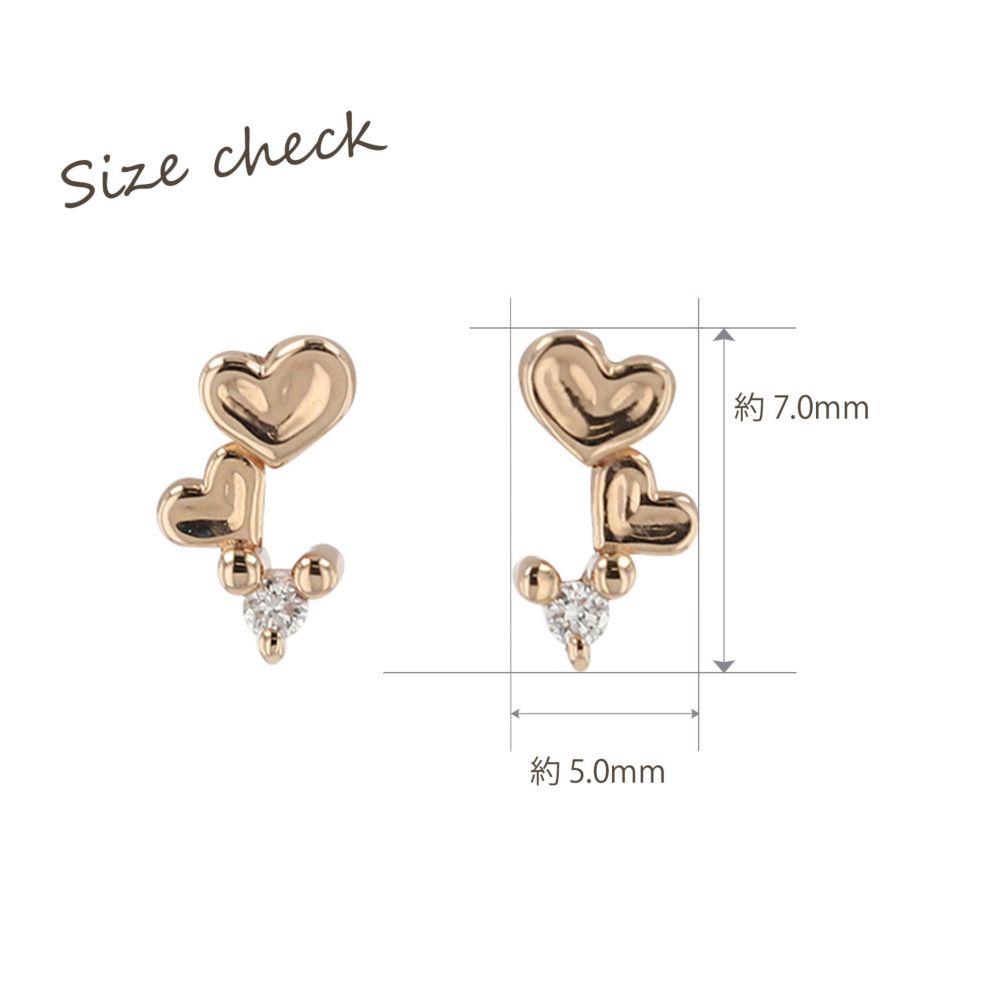 【送料無料】ミッキーマウス 10金ピンクゴールド ダイヤモンド プチ ピアス