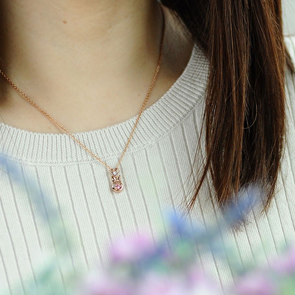 【送料無料】ミニーマウス シルバー リボン ハート ネックレス