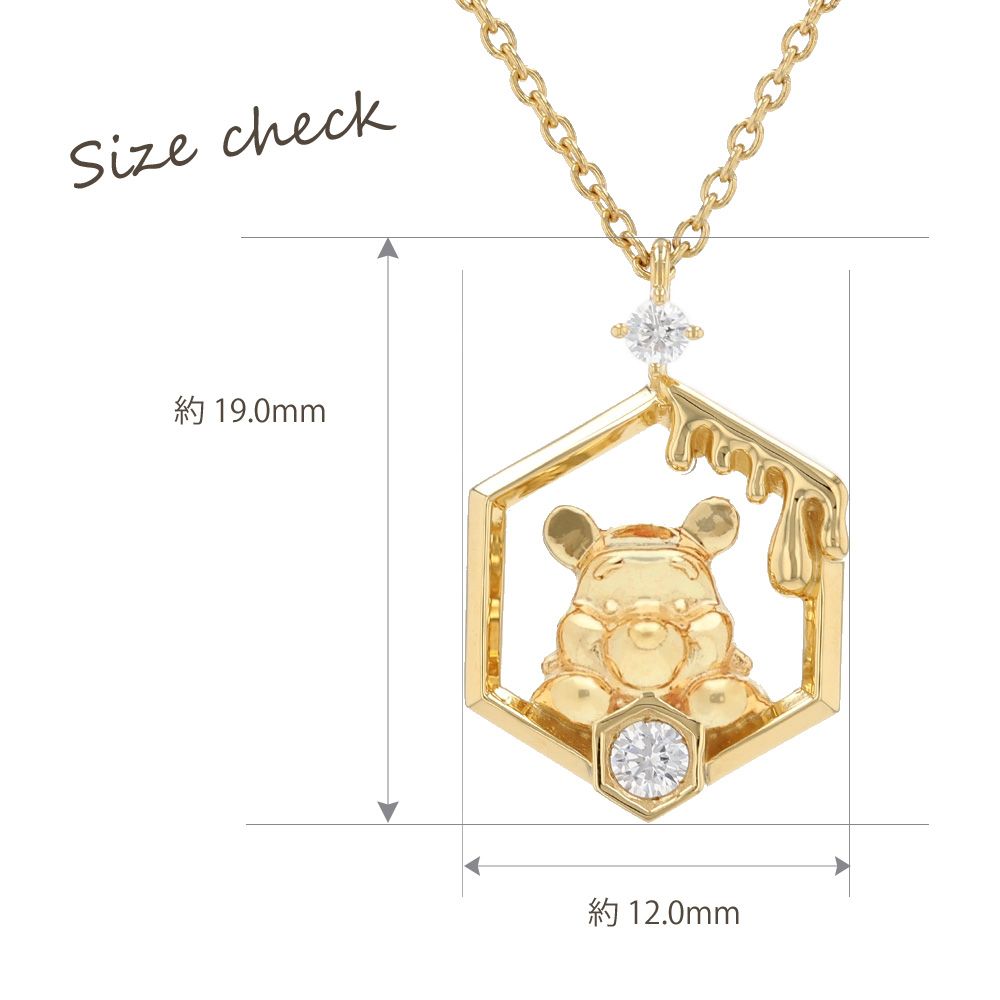 【送料無料】くまのプーさん　シルバー ペンダント ネックレス イエローゴールド