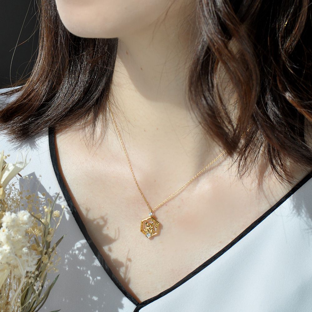 【送料無料】くまのプーさん　シルバー ペンダント ネックレス イエローゴールド