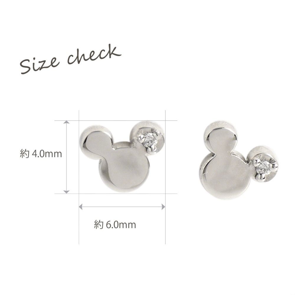 【WEB限定品】ミッキーマウス Pt プラチナ ピアス ダイヤモンド