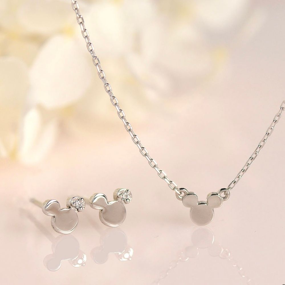 【WEB限定品】ミッキーマウス Pt プラチナ ピアス ダイヤモンド