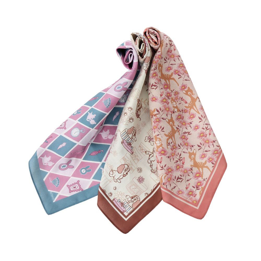 公式 ショップディズニー 数量限定 Plus Anq プラスアンク ふしぎの国のアリス デザイン スカーフ風ハンカチ