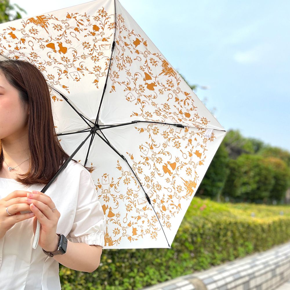 【数量限定】【Plus Anq(プラスアンク)】プリンセス「ベル」デザイン 折りたたみ 日傘 婦人用