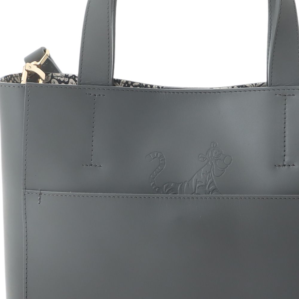 Plus Anq(プラスアンク)  「くまのプーさん」ティガー デザイン レザートートバッグ 婦人用