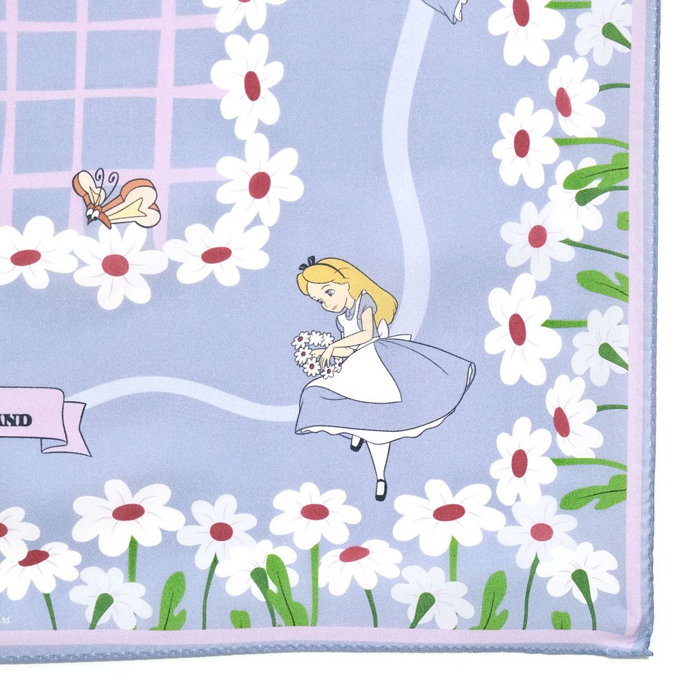 Plus Anq(プラスアンク) ふしぎの国のアリス デザイン シルクスカーフ