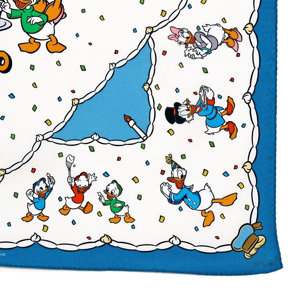 Plus Anq(プラスアンク) ドナルドダック デザイン シルクスカーフ
