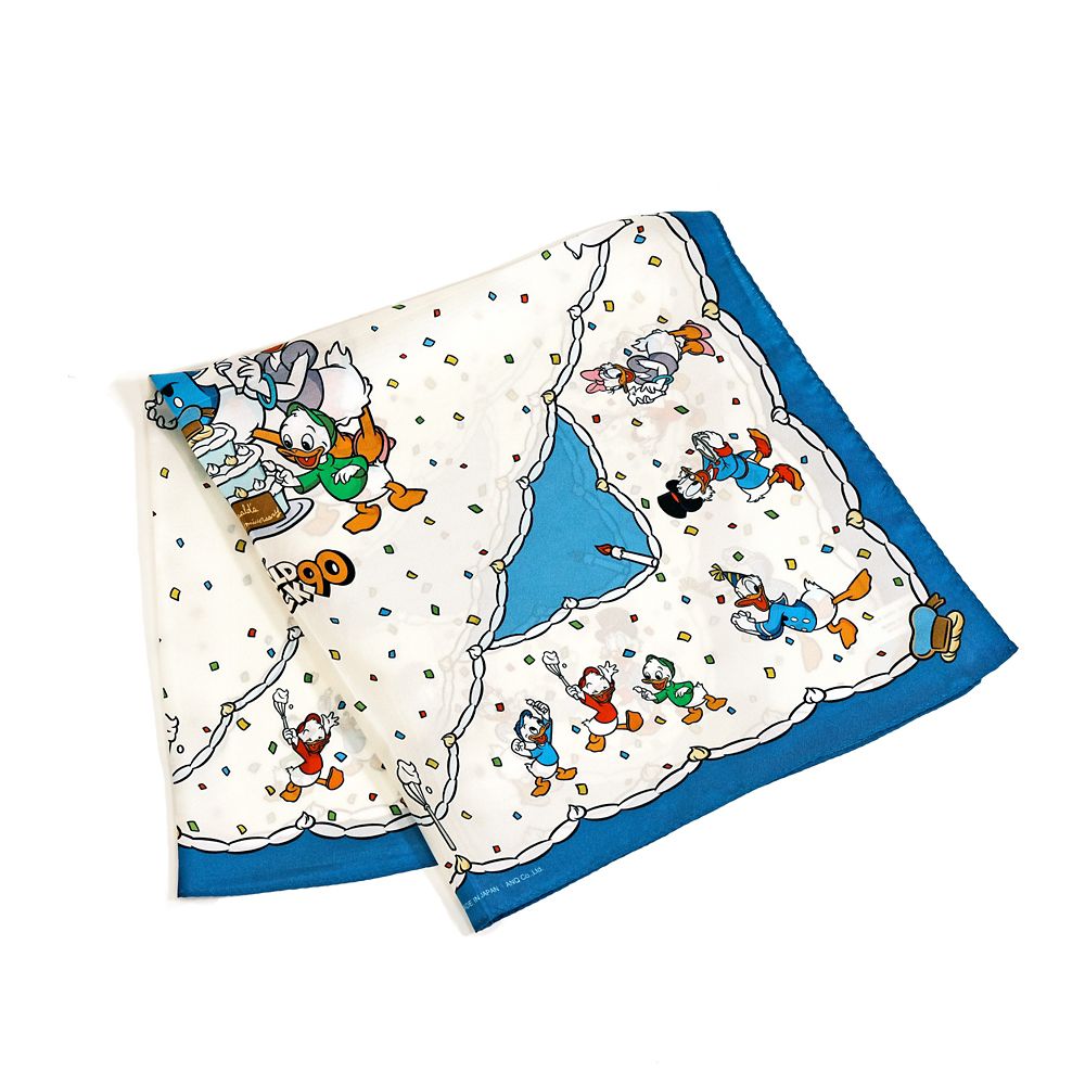 Plus Anq(プラスアンク) ドナルドダック デザイン シルクスカーフ