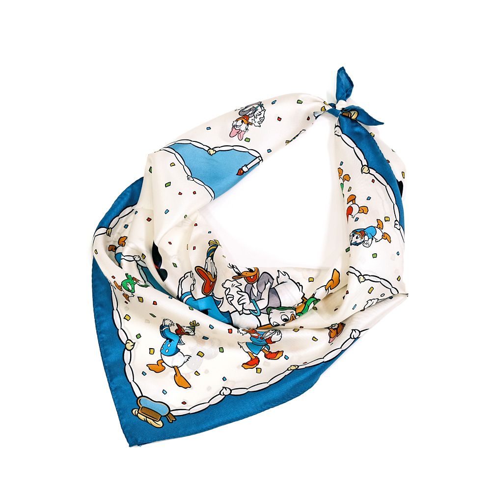 Plus Anq(プラスアンク) ドナルドダック デザイン シルクスカーフ